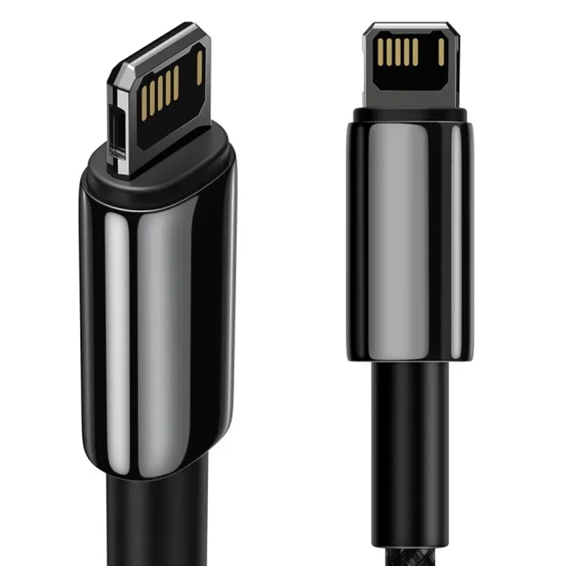 Дата кабель Baseus Tungsten Gold USB to Lightning Cable 2.4A Black — фото 3