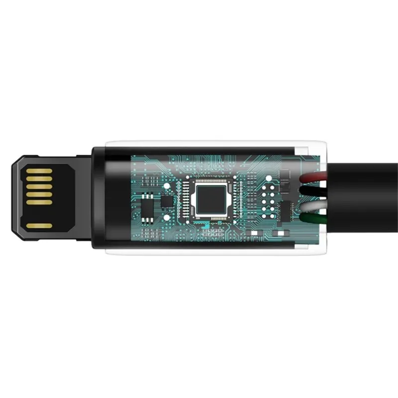 Дата кабель Baseus Tungsten Gold USB to Lightning Cable 2.4A Black — фото 4