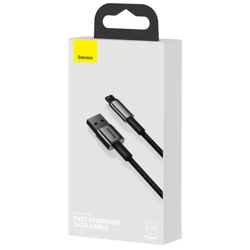 Дата кабель Baseus Tungsten Gold USB to Lightning Cable 2.4A Black — фото 6