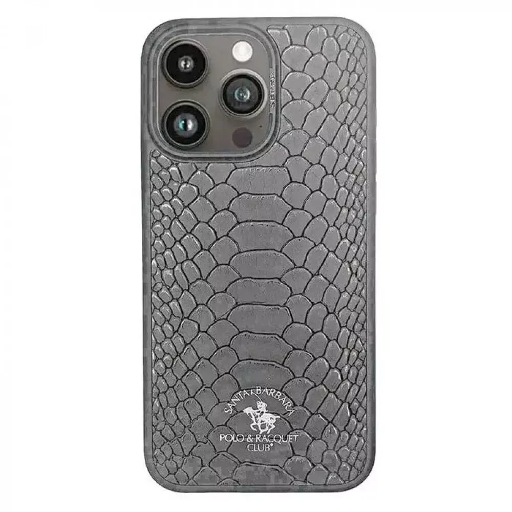Polo Knight Leather Case iPhone 16 — Titanium Grey — Polo Apple iPhone 16