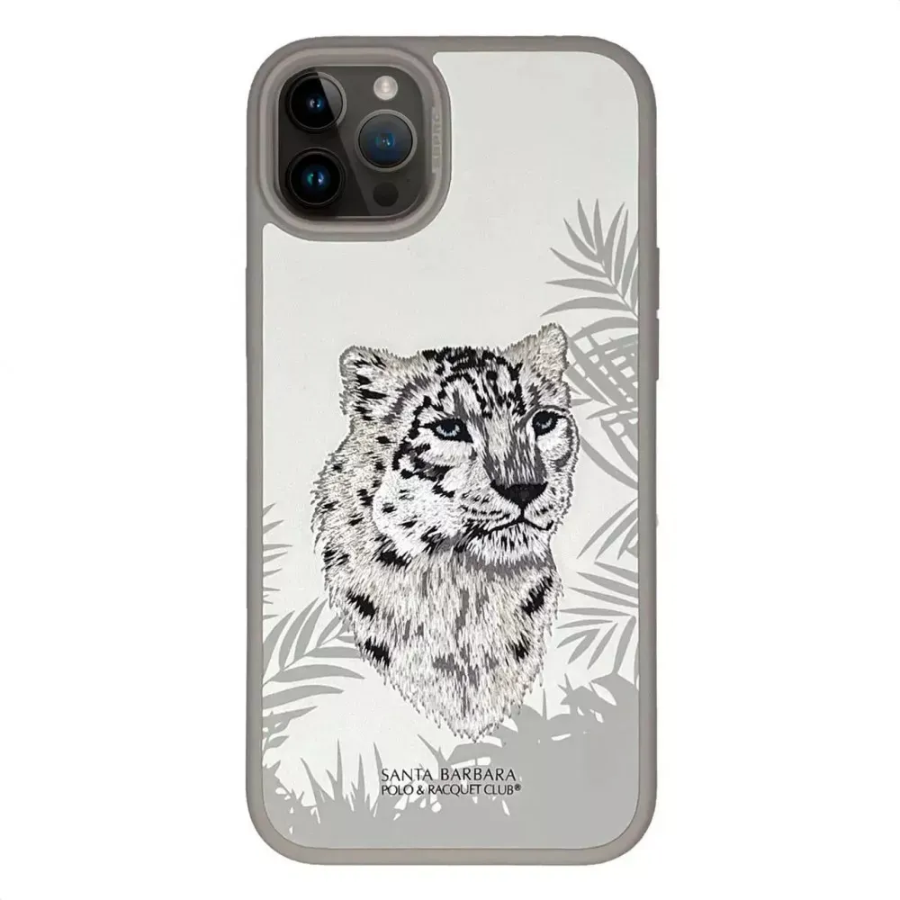Polo Savanna Leather Case iPhone 15 Pro — Snow Leopard-Grey — Polo Apple iPhone 15 Pro
