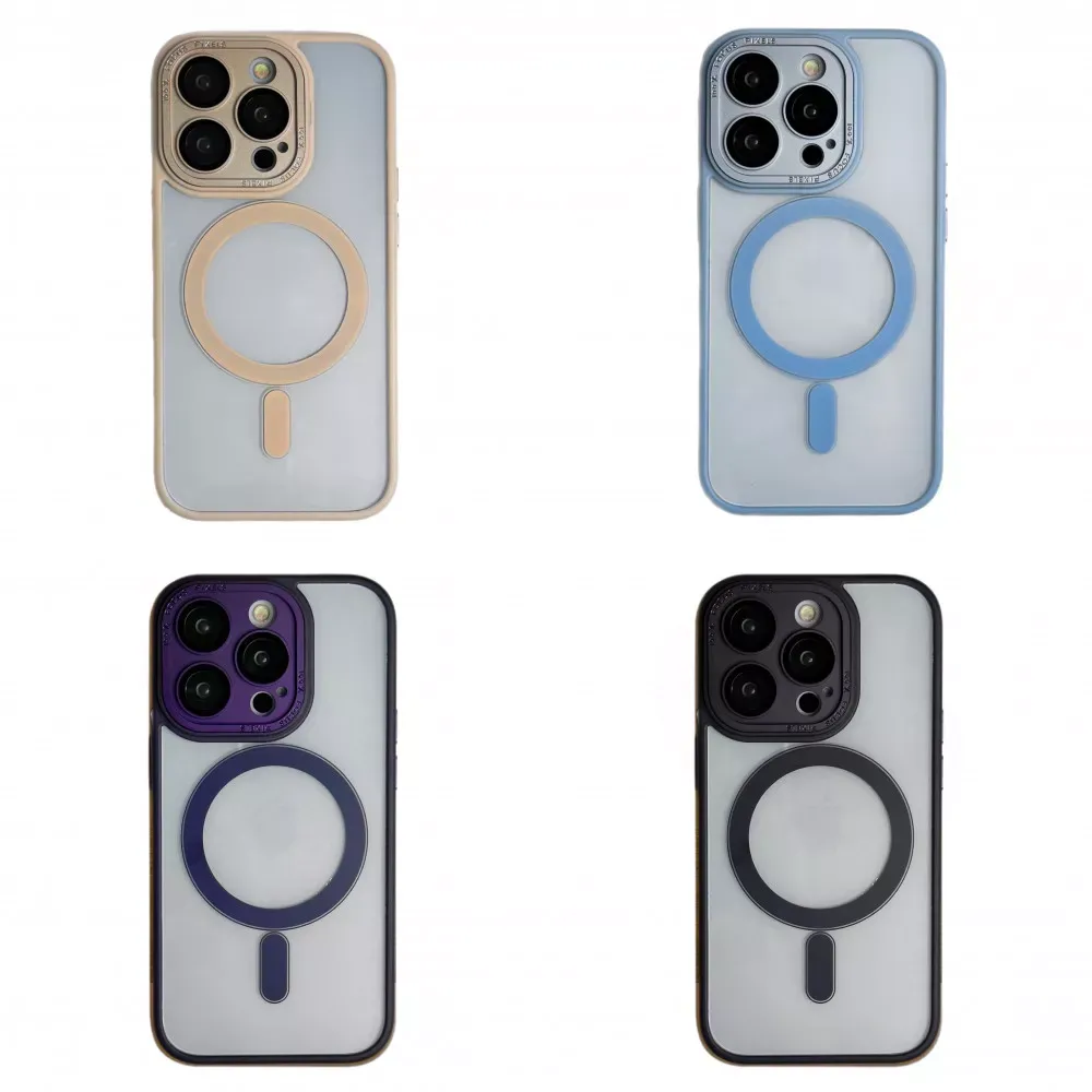 Protective camera Clear Case with MagSafe iPhone 15 Pro — Deep Purple - фото 3