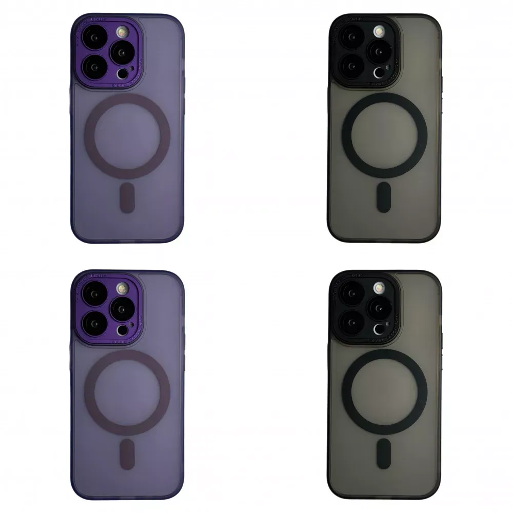 Protective Camera Matte Case With MagSafe iPhone 15 Pro Max — Black - фото 3