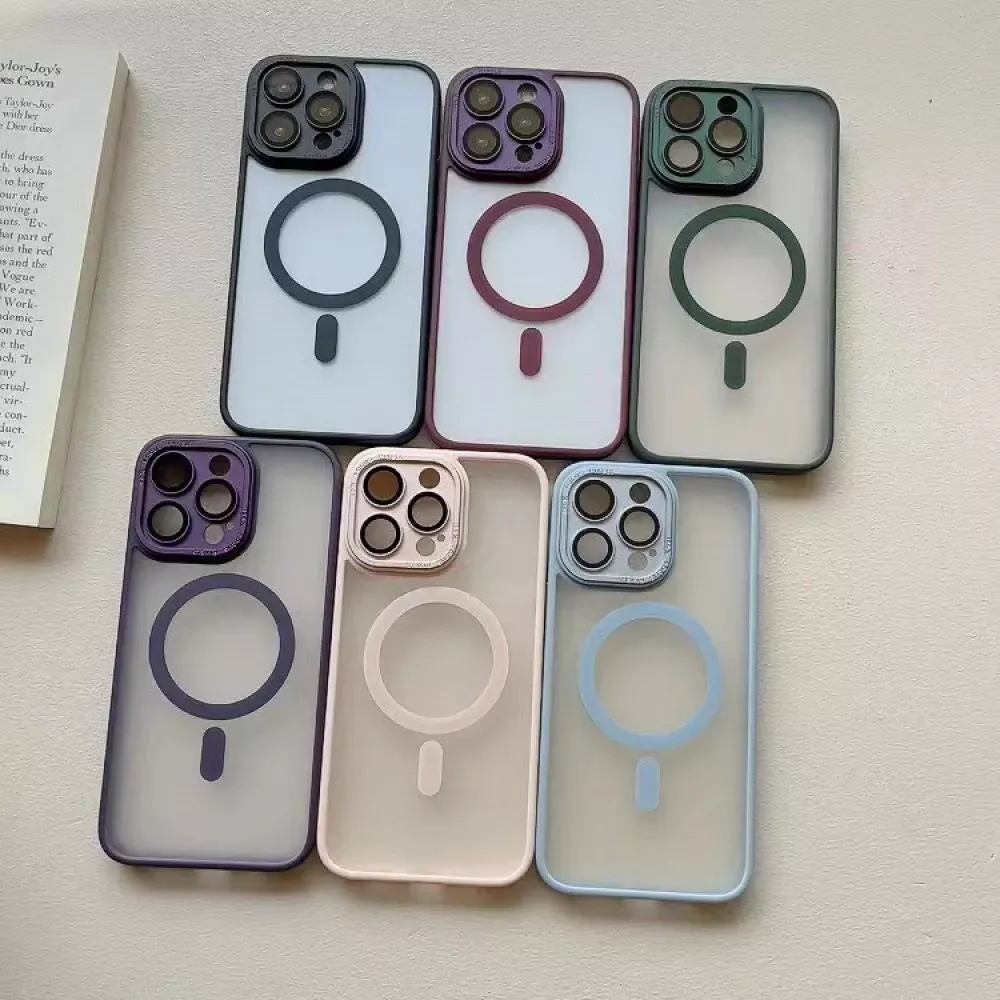 Protective Camera Matte Clear Case With MagSafe iPhone 14 Pro — Deep Purple - фото 4