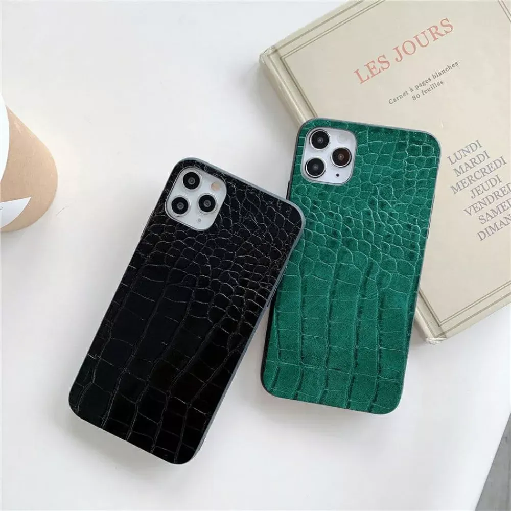 Retro Vintage Crocodile TPU Case  iPhone 12 Pro 6.1" — Green - фото 3