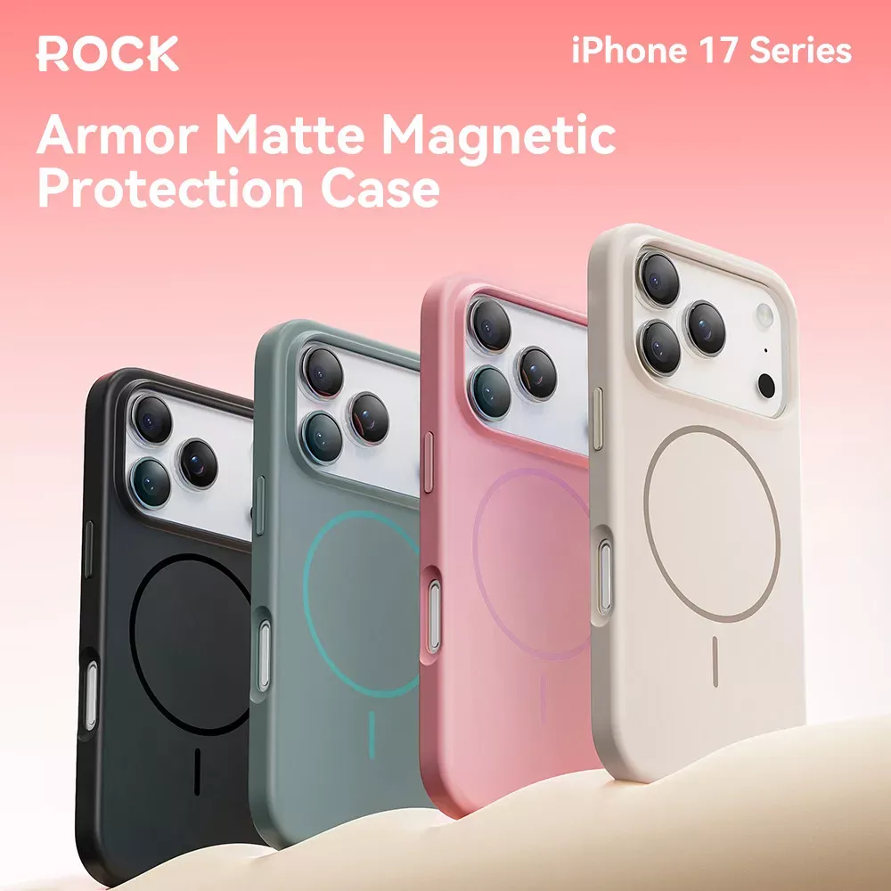 Rock Armor Matte Series TPU Case with Magsafe — iPhone 17 Pro Max — Black - фото 3