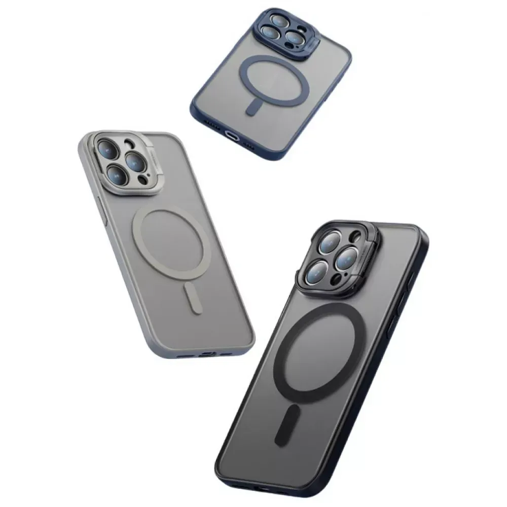 Rock Guard Foldable Series TPU Case with Magsafe iPhone 15 — Titanium Grey - фото 4