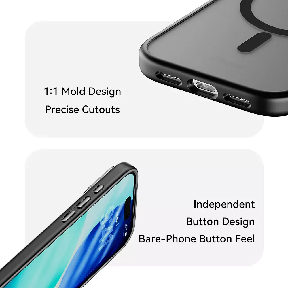 Rock Guard Metal Lens Frame Series TPU Case with Magsafe iPhone 17 Pro Max — Black — фото 9