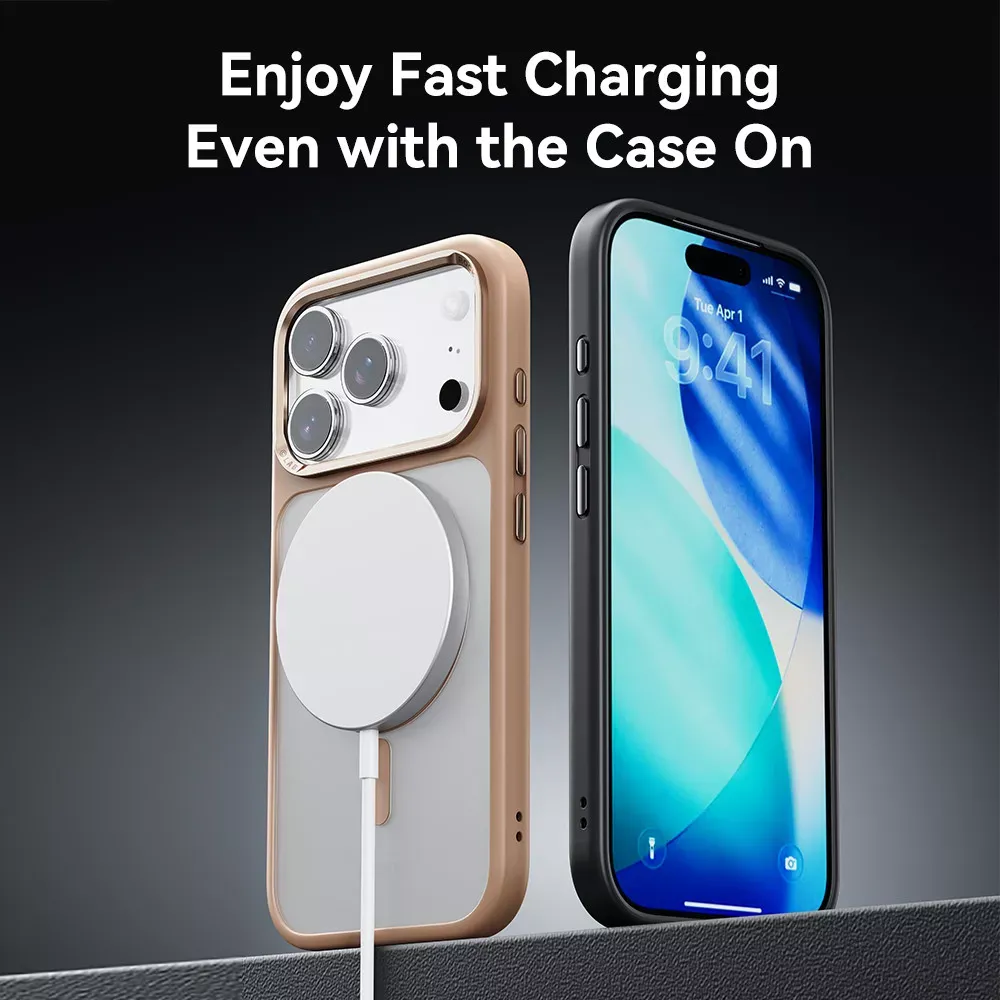 Rock Guard Metal Lens Frame Series TPU Case with Magsafe iPhone 17 Pro — Gray — фото 5