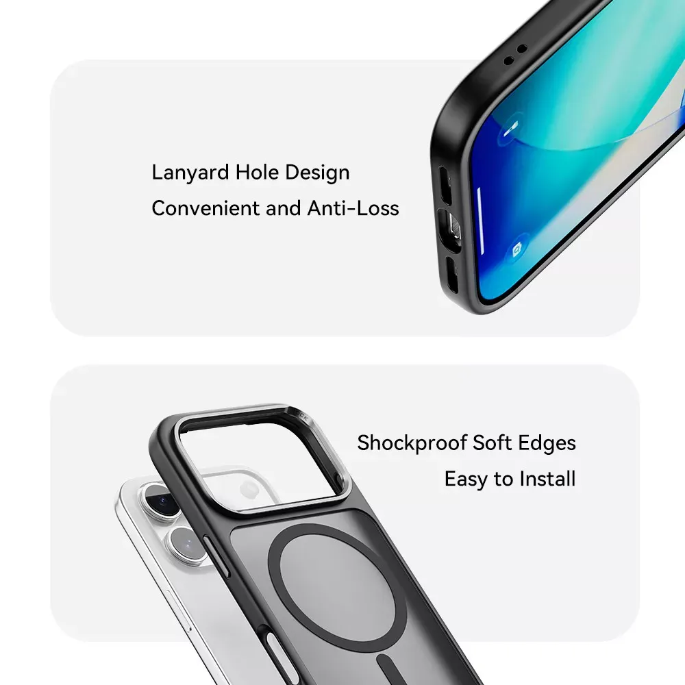 Rock Guard Metal Lens Frame Series TPU Case with Magsafe iPhone 17 Pro — Gray — фото 10