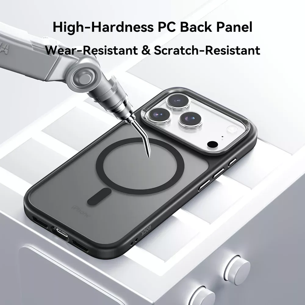 Rock Guard Metal Lens Frame Series TPU Case with Magsafe iPhone 17 — Gray — фото 7