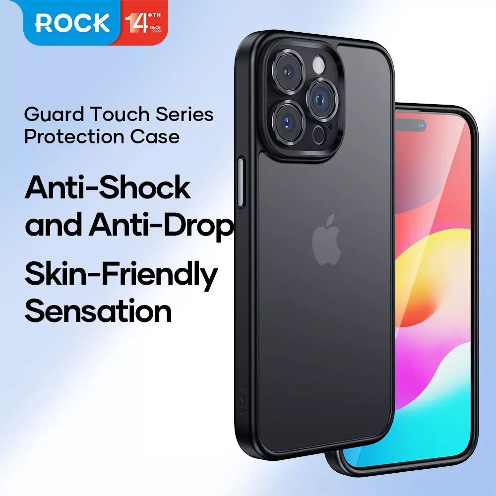 Rock Guard Touch Protection Case Anti-drop Lens Protection iPhone 15 Pro Max — Titanium Grey — фото 3