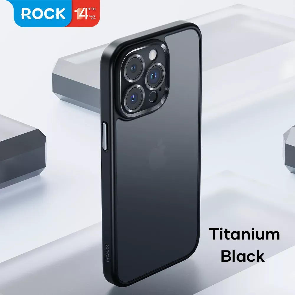 Rock Guard Touch Protection Case Anti-drop Lens Protection iPhone 15 Pro — Titanium Black — фото 3