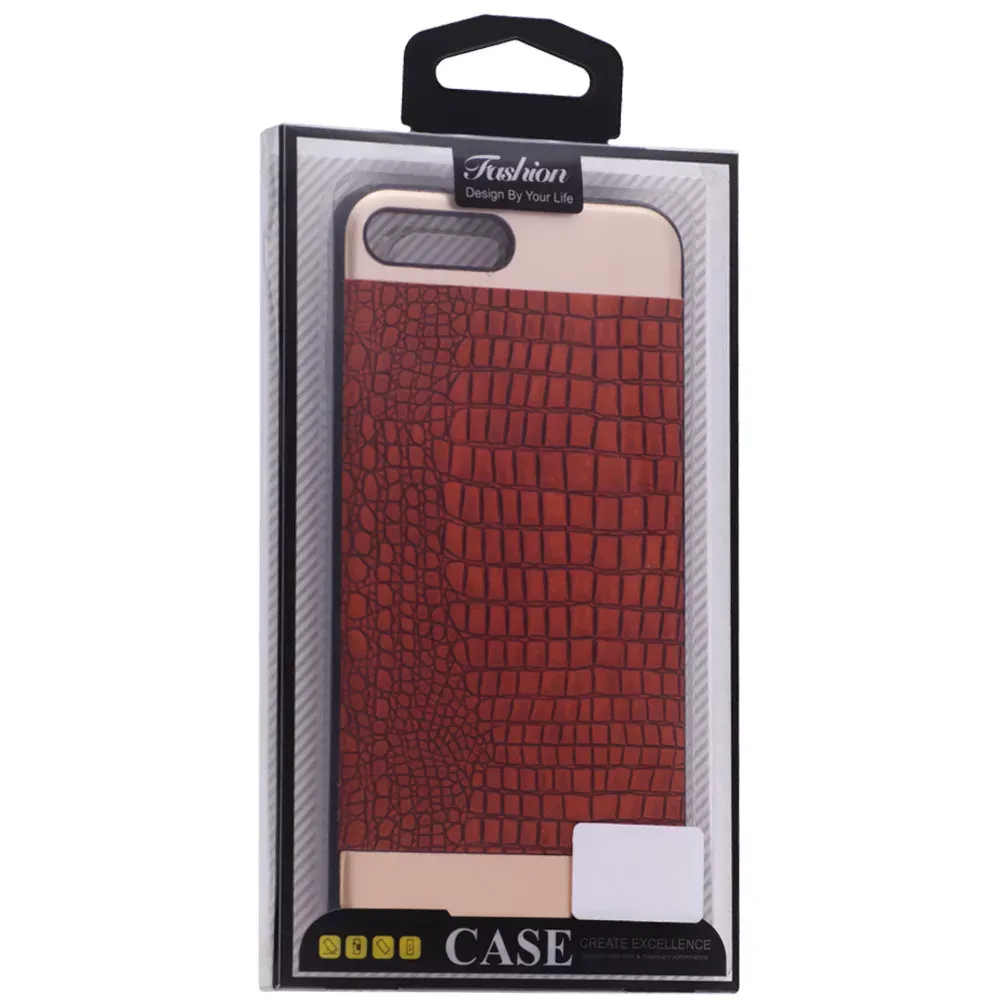 Top & Bottom Metal Leather Cover Case iPhone 7 ; 8 — Red - фото 4