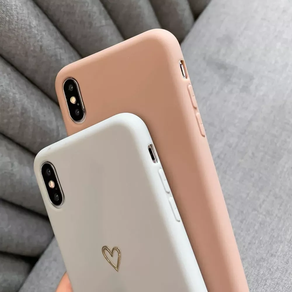 Ultra-thin soft heart-shaped pattern TPU Case  iPhone 12 6.1" — Brown - фото 4