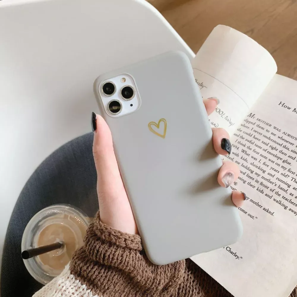 Ultra-thin soft heart-shaped pattern TPU Case  iPhone 12 6.1" — Gray — Различные Apple iPhone 12 6.1"