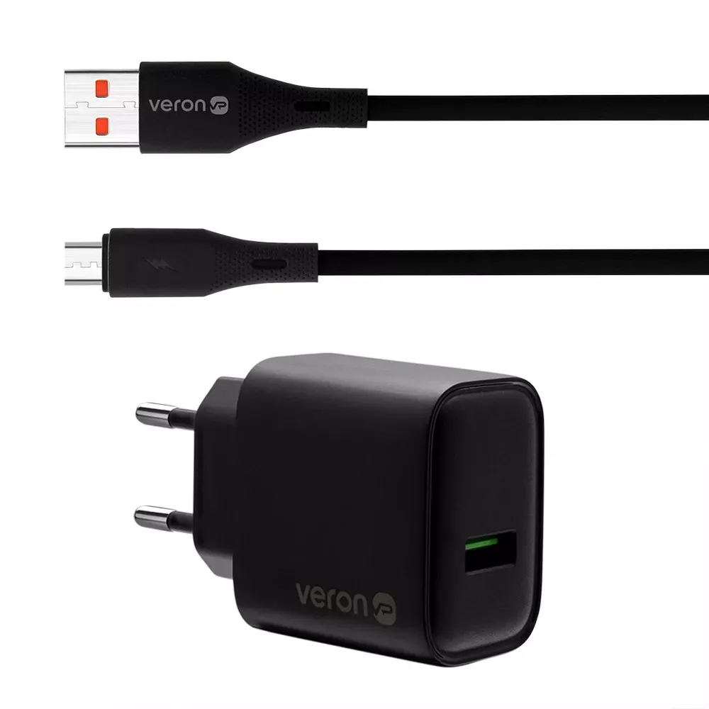 Home Charger | 18W | 1U | Micro Cable (1m) — Veron VR-C15Q