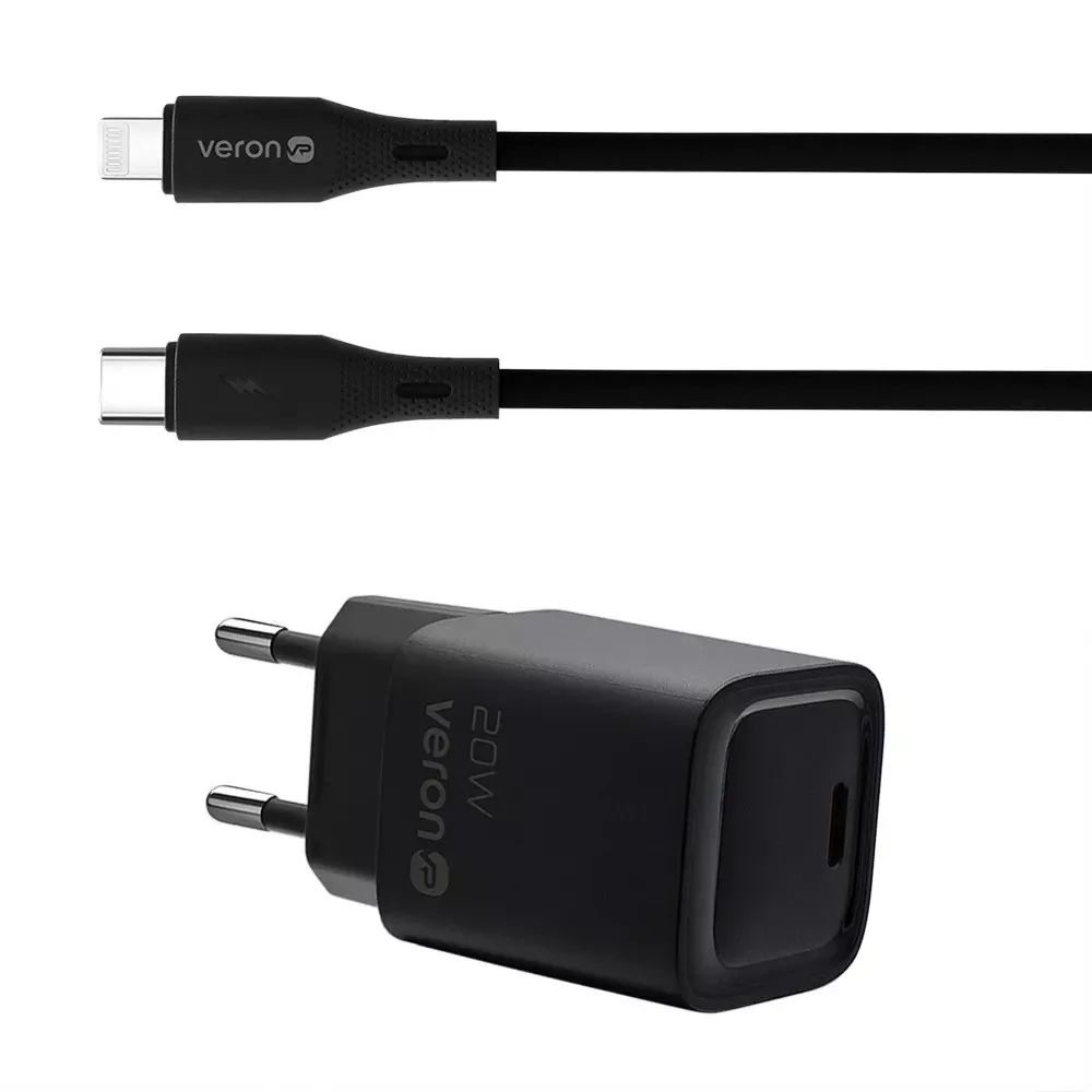 Home Charger | 20W PD |  Type C To Lightning Cable (1m) — Veron TC-099 — VERON