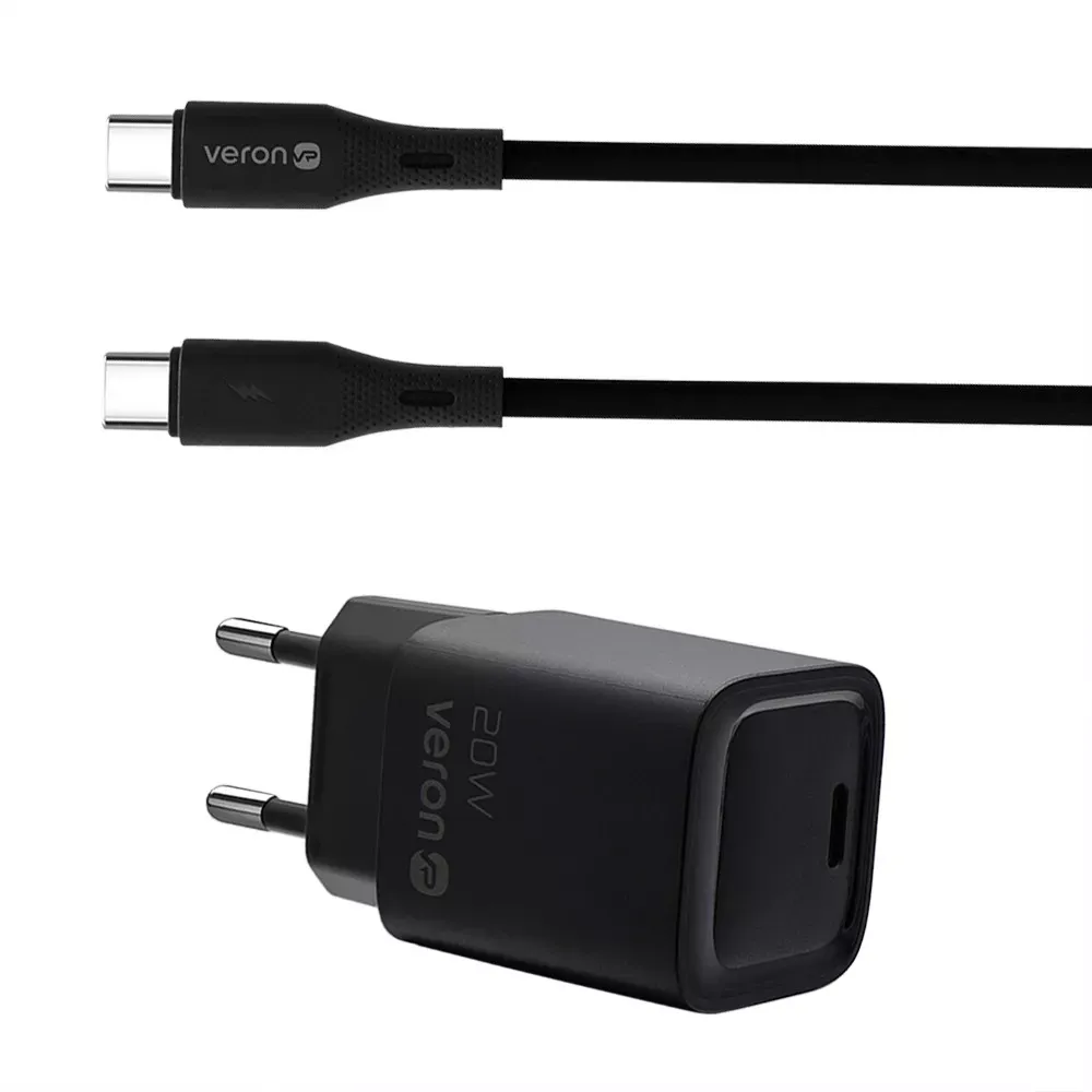 Home Charger | 20W PD | Type C To Type C Cable (1m) — Veron TC-099