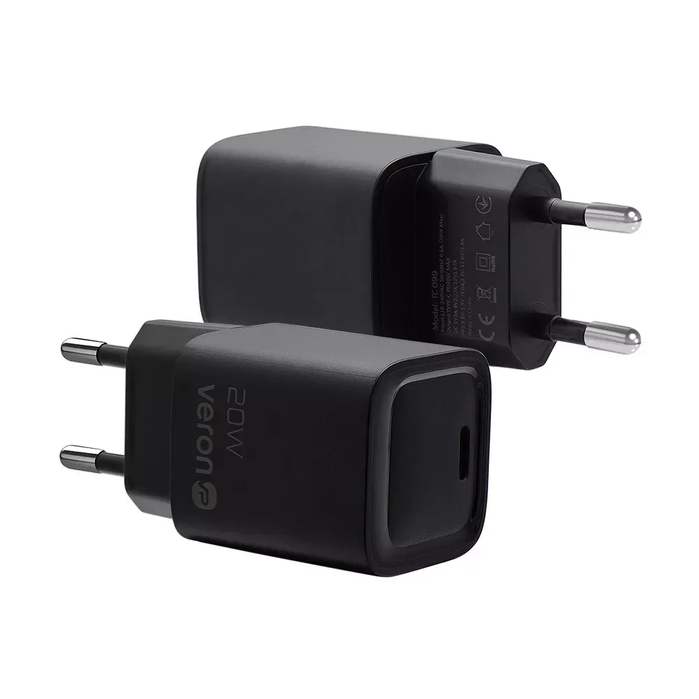 Home Charger | 20W PD | Type C To Type C Cable — Veron TC-099 — фото 4