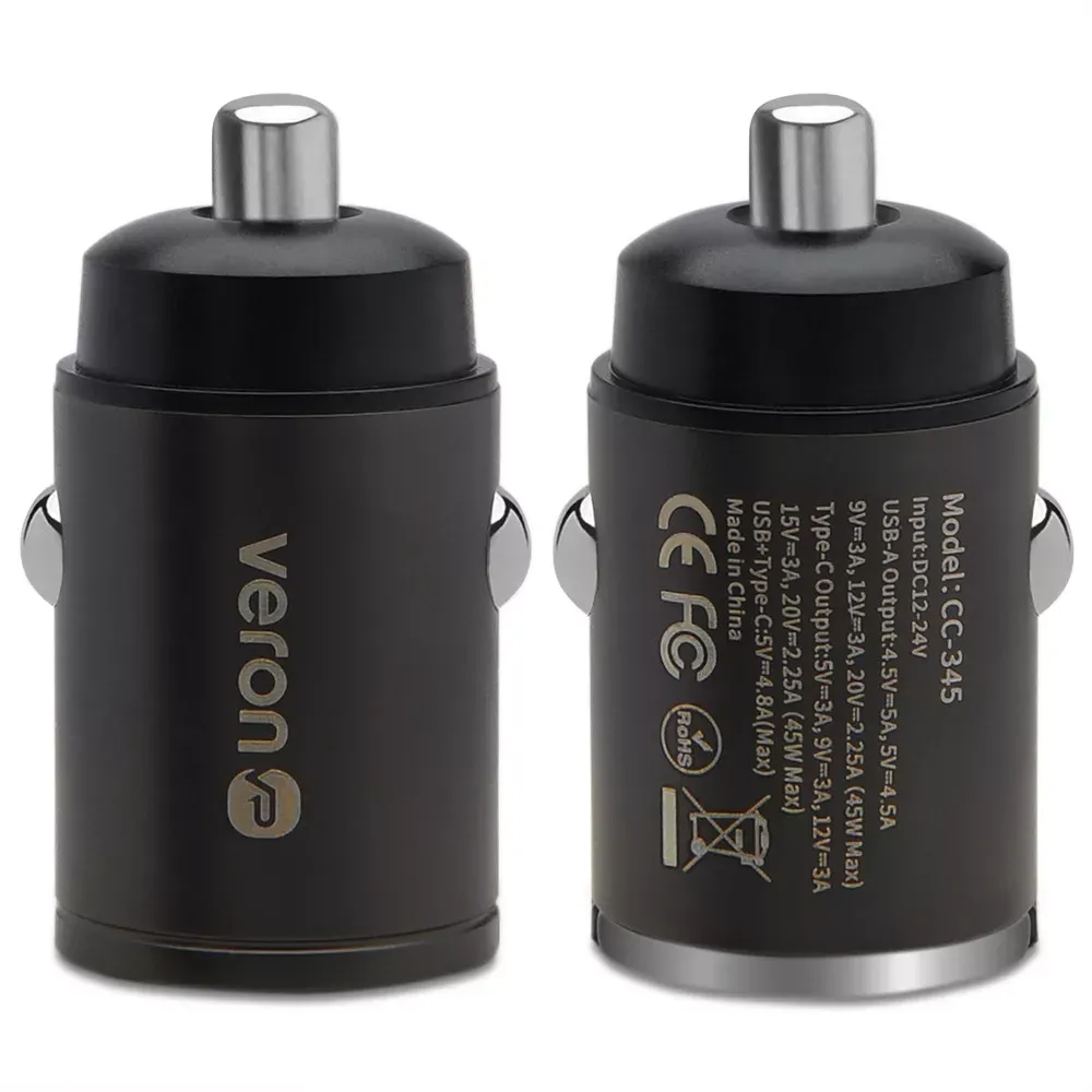 Car Charger 45W PD QC3.0 Veron CC-345 — фото 4