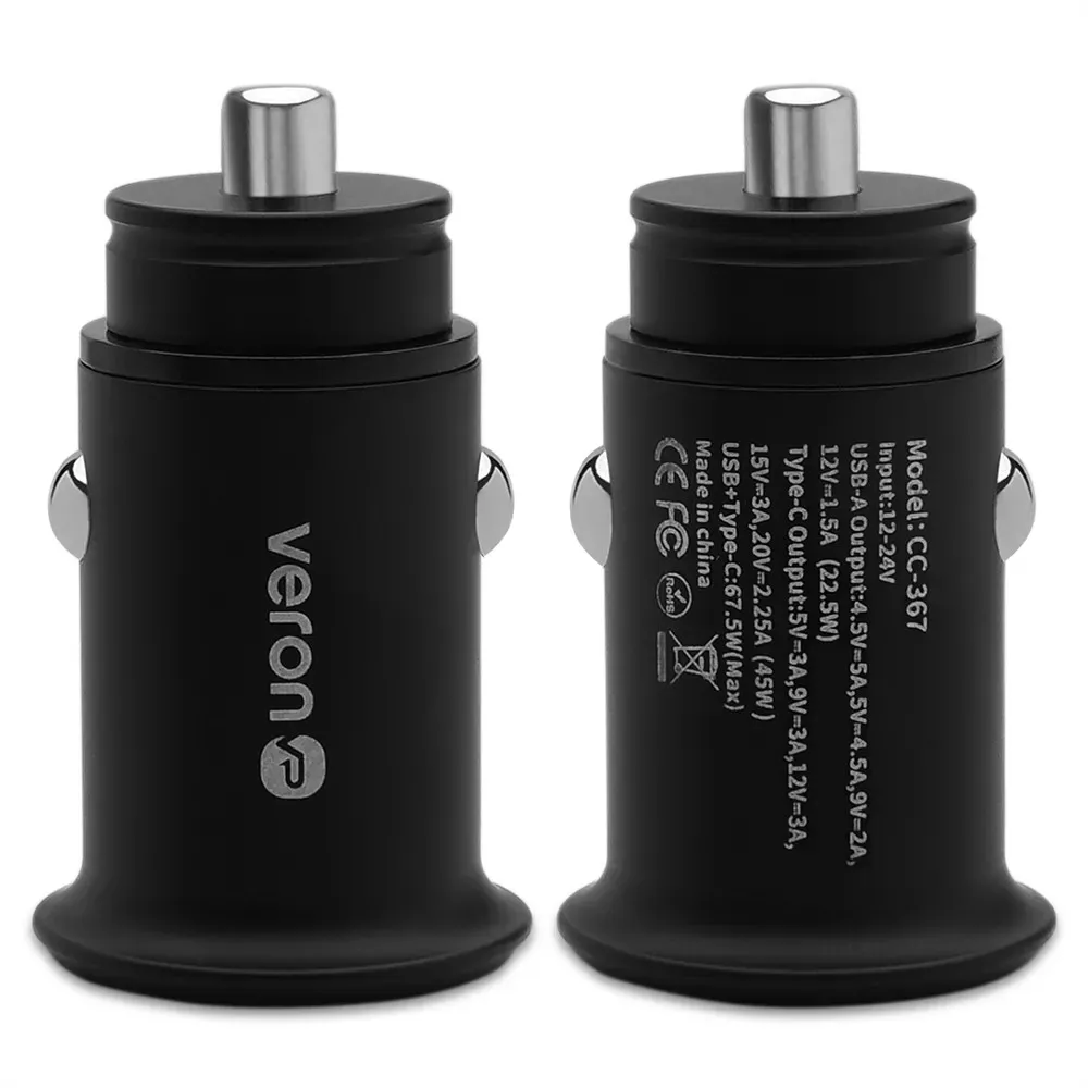 Car Charger 67.5W PD QC3.0 Veron CC-367 — фото 4