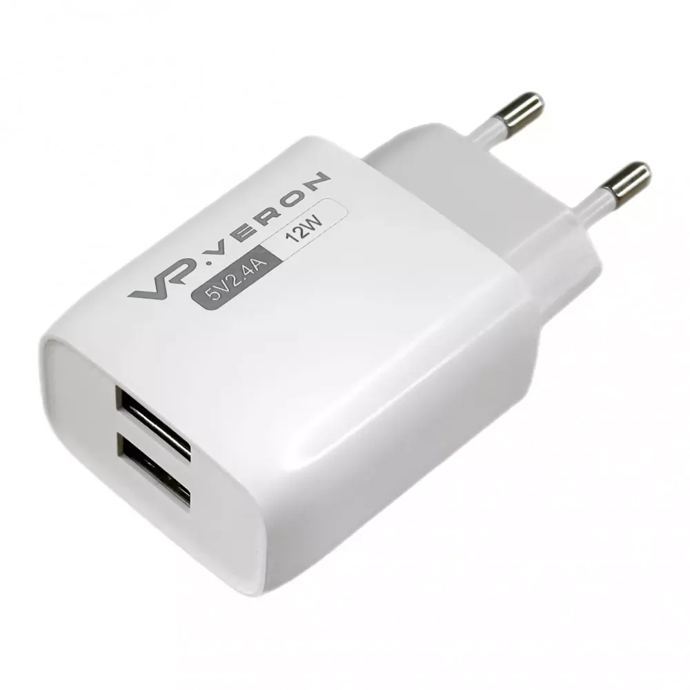Home Charger 2.4A 2U USB C Cable Veron AC62C — фото 11