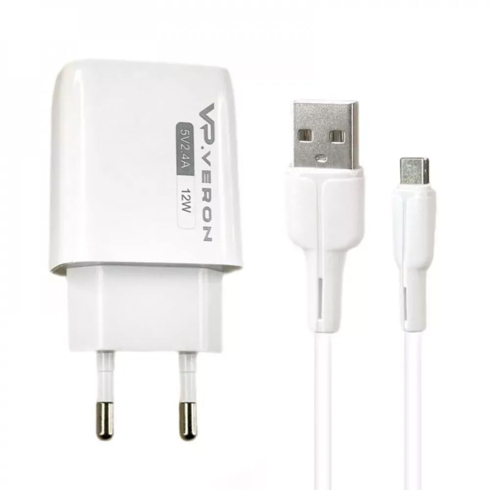 Home Charger 2.4A 2U USB C Cable Veron AC62C — фото 12