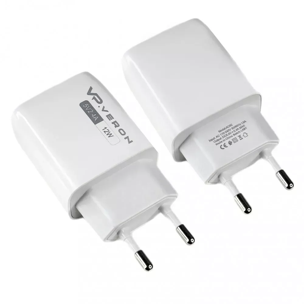 Home Charger 2.4A 2U USB C Cable Veron AC62C — фото 10