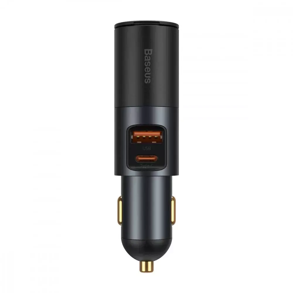 Car Charger 120W 1U 1C Baseus (CCBT-C0G) Share Together Fast Charge with Cigarette Lighter Expansion Port Gray - фото 4
