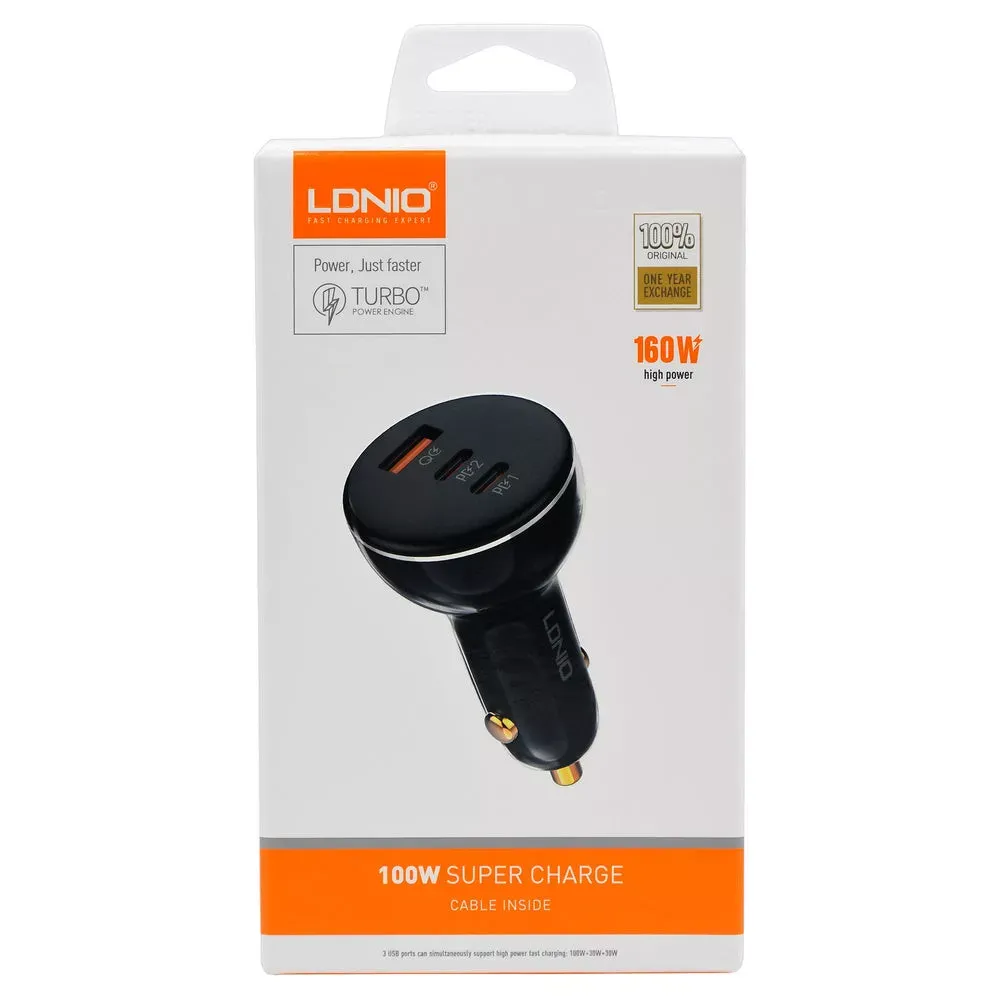 Car Charger 160W 2 PD QC3.0 Ldnio C102 — фото 3