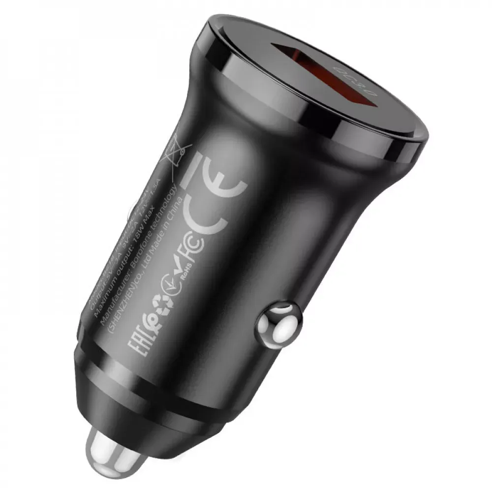 Car Charger 18W QC3.0 USB C Cable Borofone BZ18 — Black — фото 5