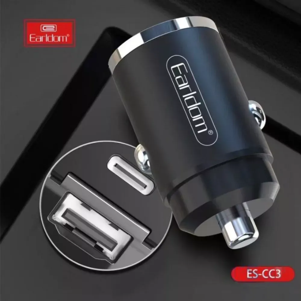 Car Charger 2.4A 1U 1C Earldom ES-CC3 - фото 4