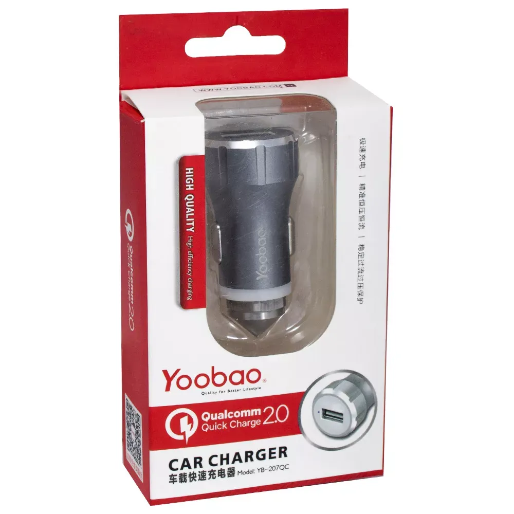 Car Charger 2.4A 1U Yoobao YB207 Silver — фото 3
