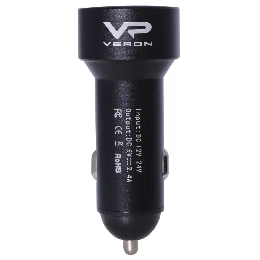 Car Charger 2.4A 2U Veron C-604A with LCD Long — VERON