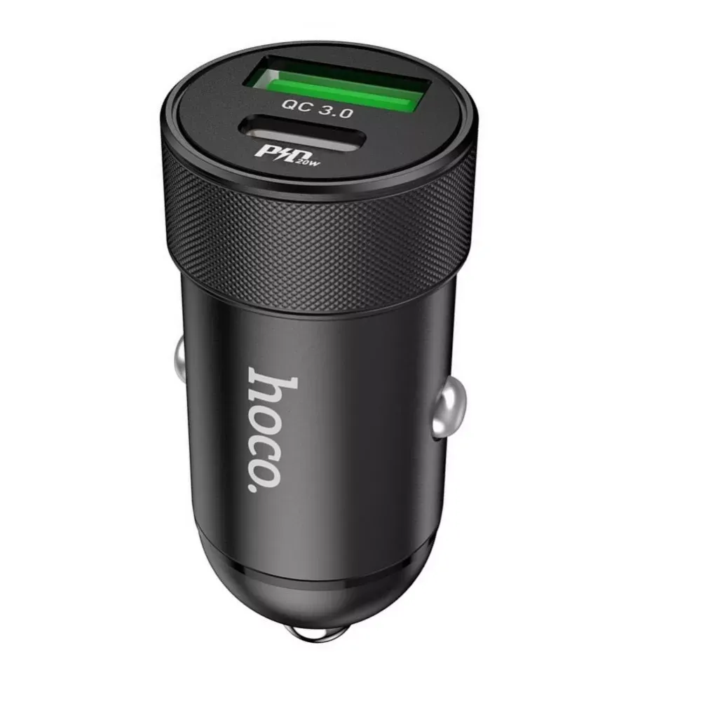 Car Charger 20W PD QC3.0 Hoco Z32B — Black — Hoco