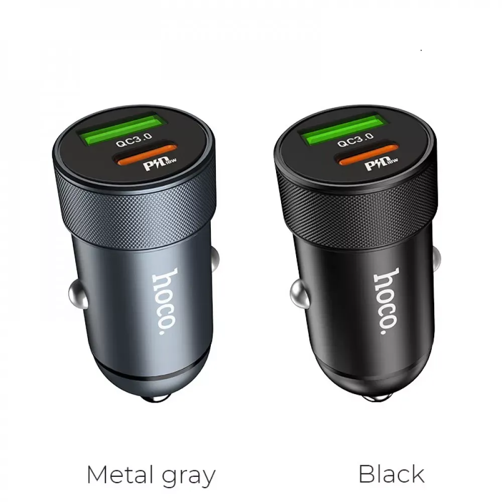 Car Charger 20W PD QC3.0 Hoco Z32B — Black — фото 5