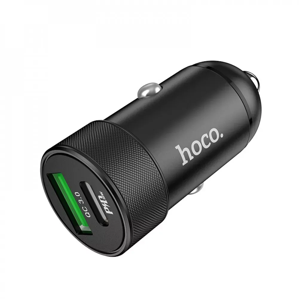 Car Charger 20W PD QC3.0 Hoco Z32B — Black — фото 7