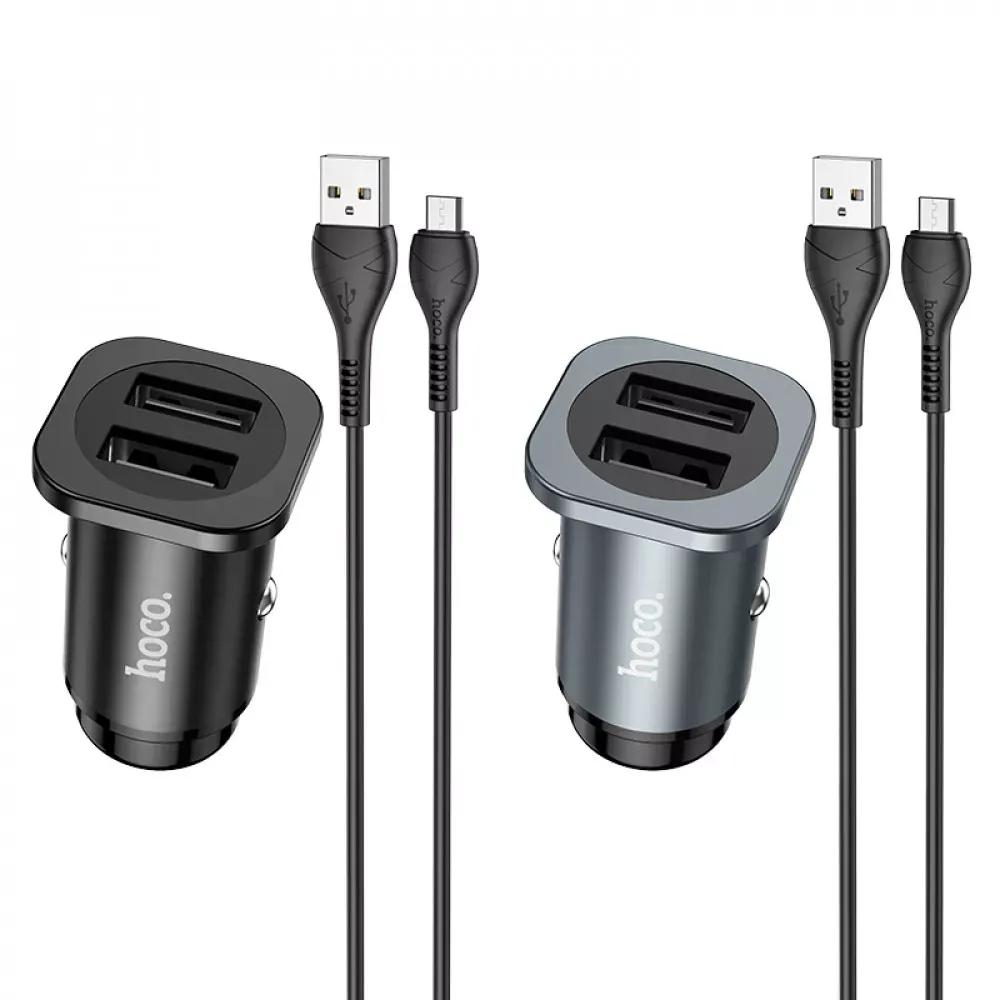 Car Charger 24W 2U Hoco NZ4 — Metal Gray — фото 5