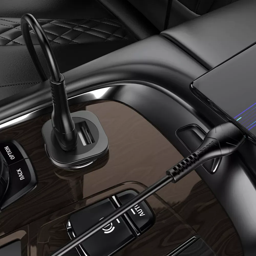 Car Charger 24W 2U Hoco NZ4 — Metal Gray — фото 6