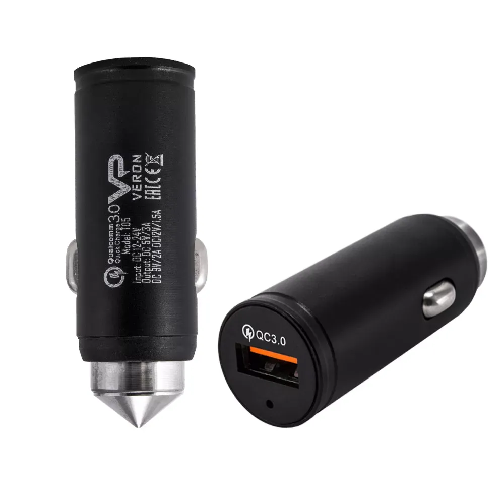 Car Charger 3.0A QC3.0 Veron T05 QC3.0 Metal W/P — фото 3