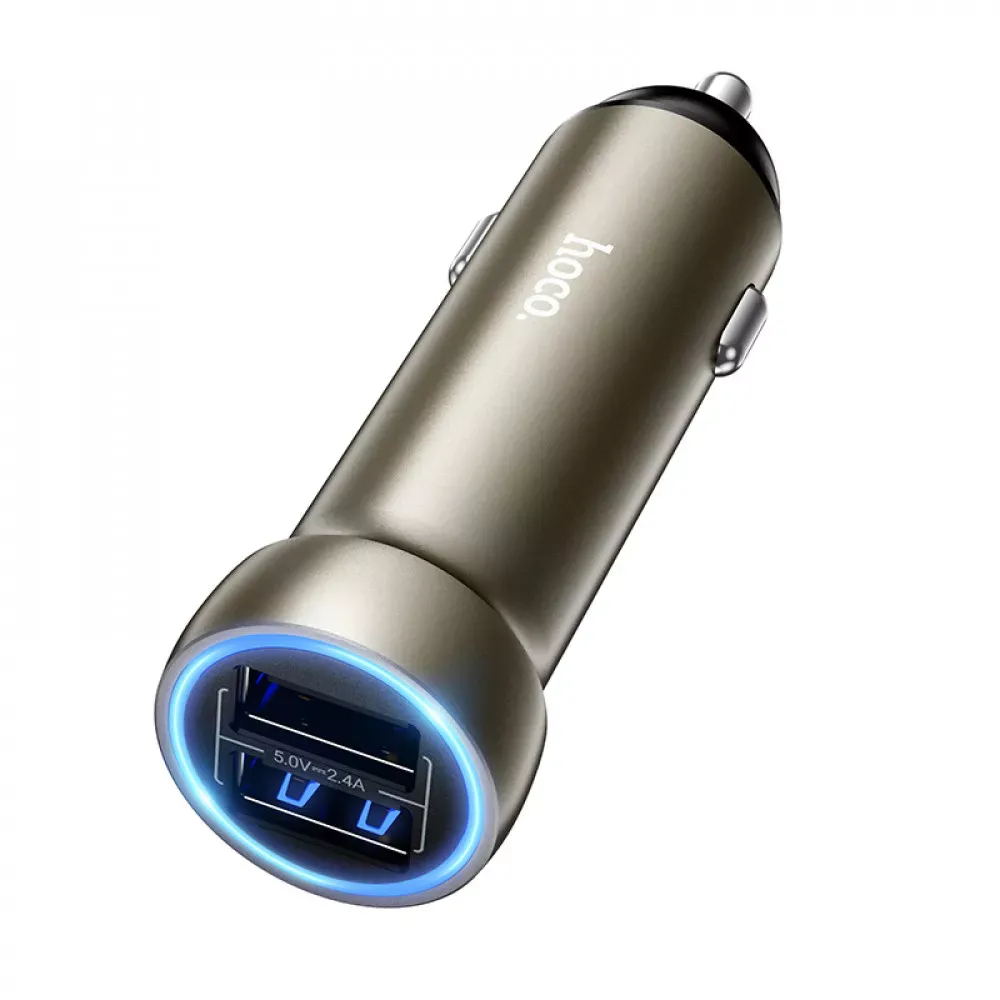 Car Charger 3.4A 2U Hoco Z54 — Gold — Hoco