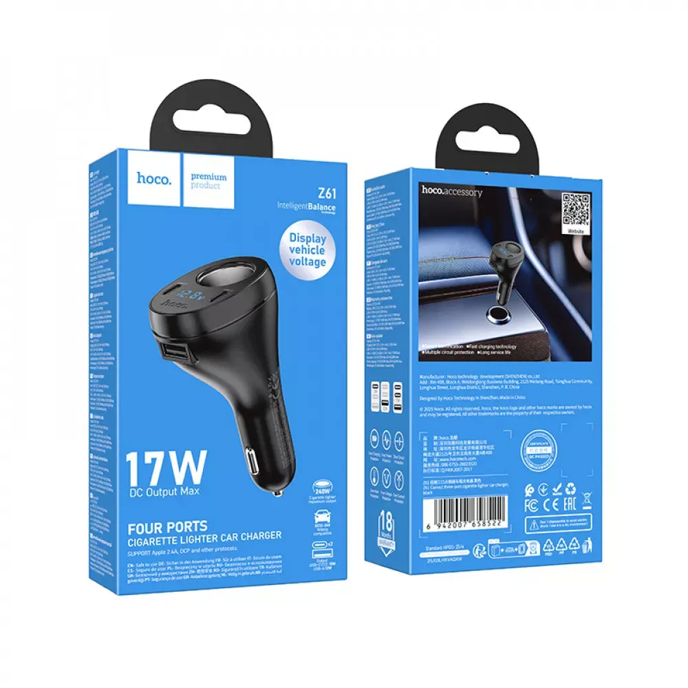 Car Charger 40W 2 PD Hoco Z61 - фото 3
