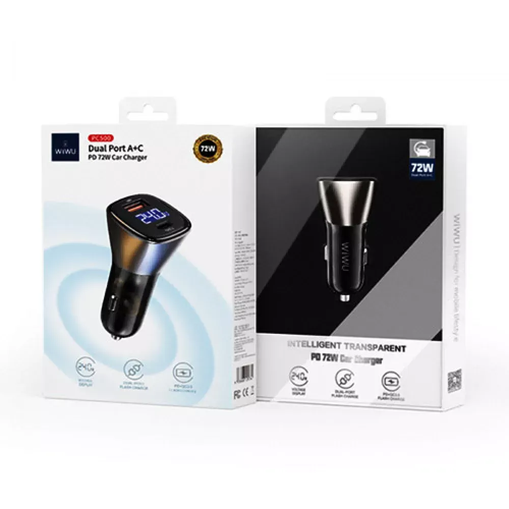 Car Charger 45W PD QC3.0 WiWU PC500 — Grey — фото 3