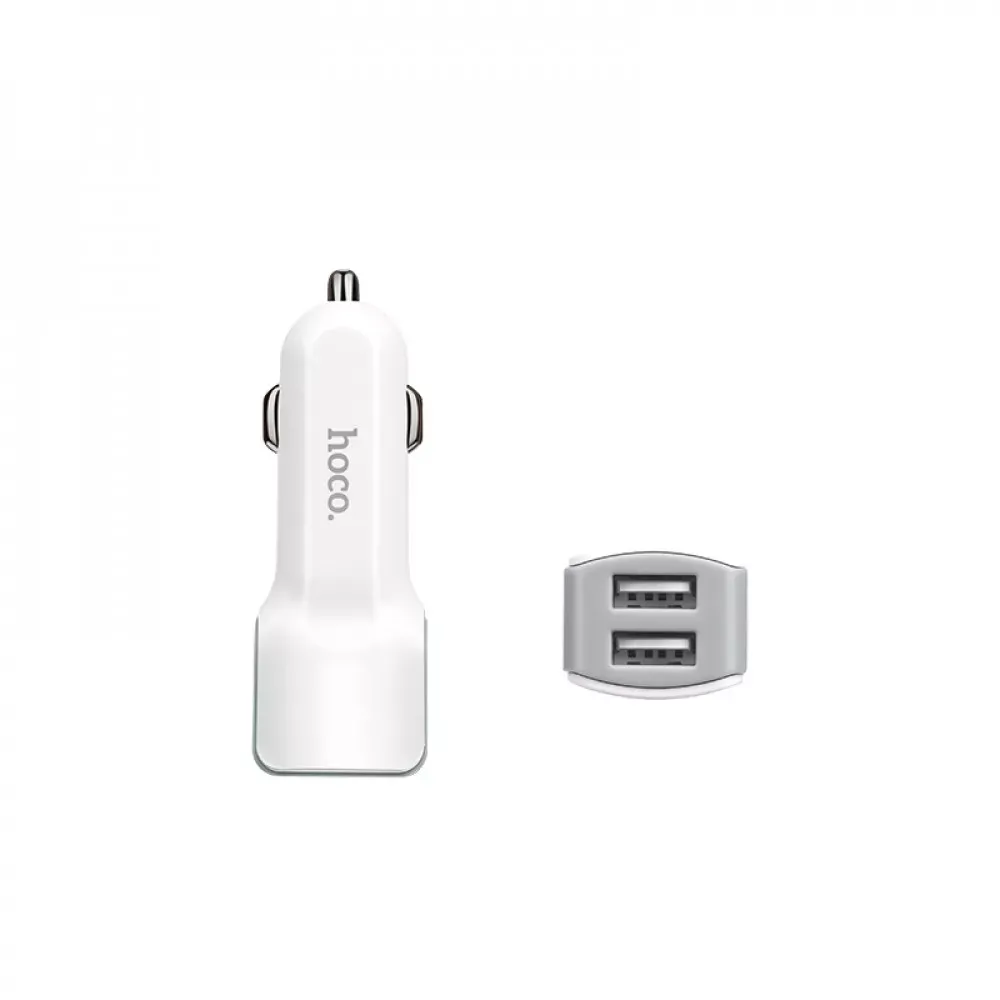 Car Charger | 2.4A | 2U — Hoco Z23 White - фото 8