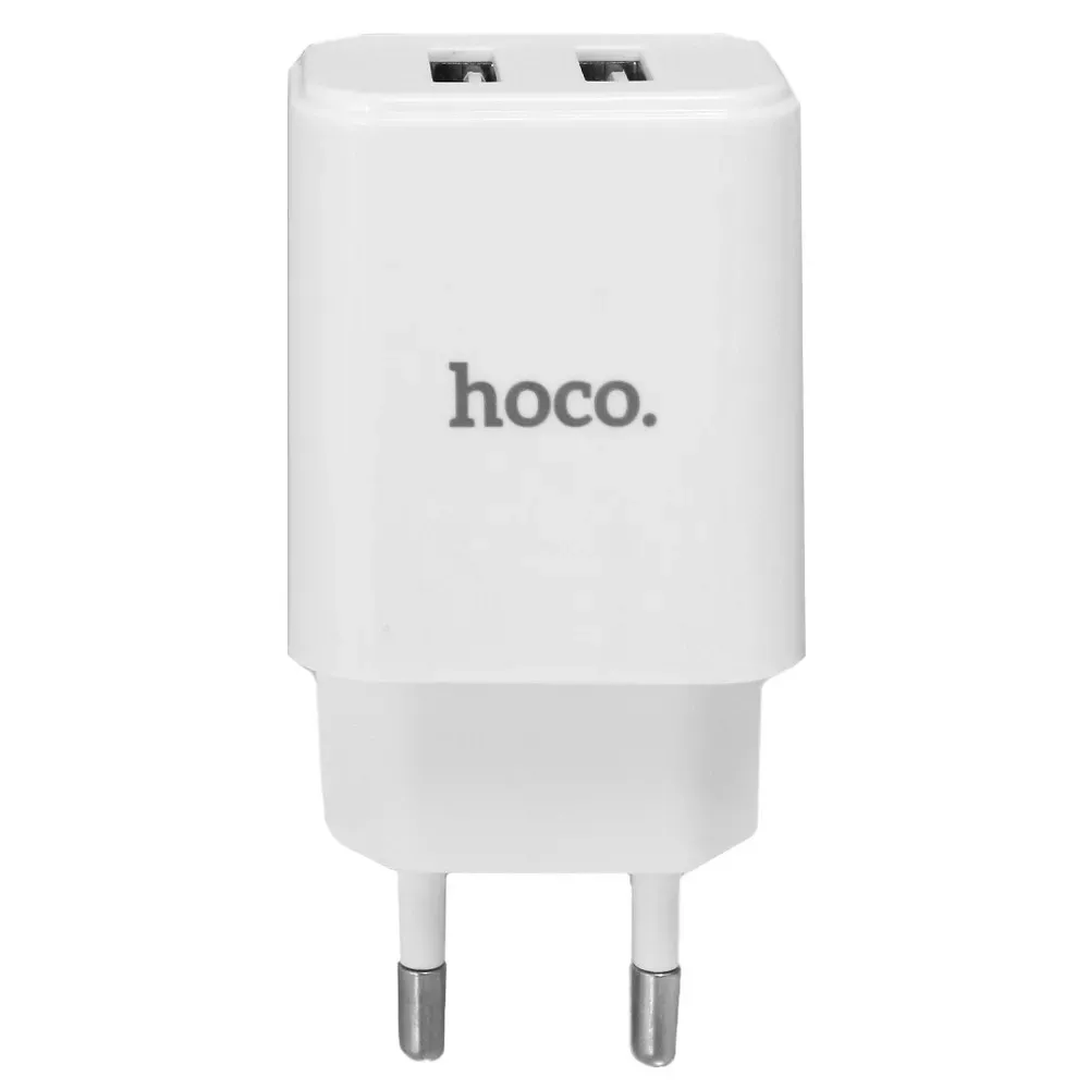 Home Charger 2.1A 2U Micro Cable (1m) Hoco C62A White - фото 4