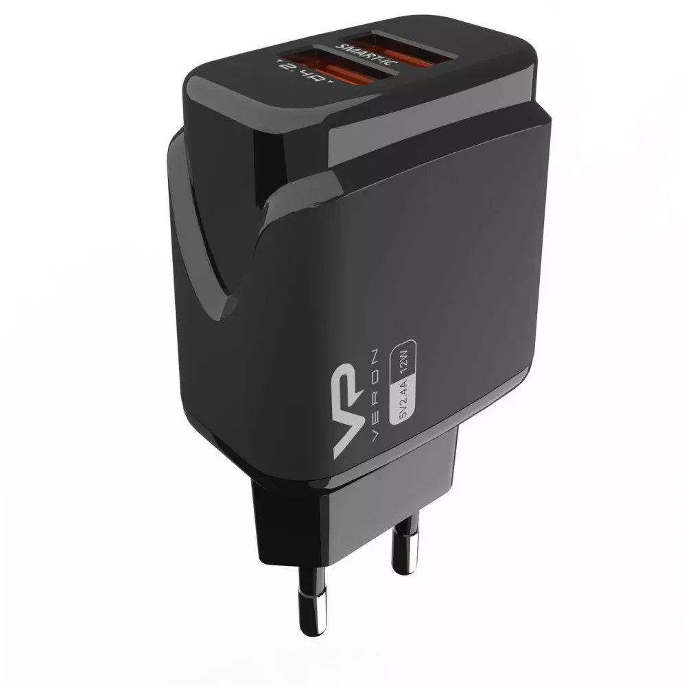 Home Charger 2.4A 2U Veron VR-C12 — Black — VERON