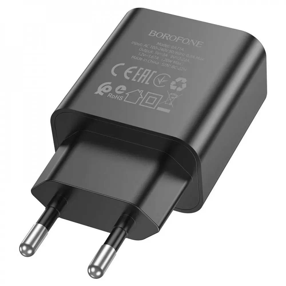 Home Charger 20W PD Borofone BA71A — Black - фото 4