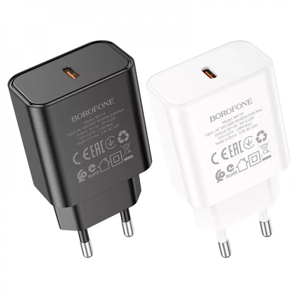 Home Charger 20W PD Borofone BA71A — Black - фото 6