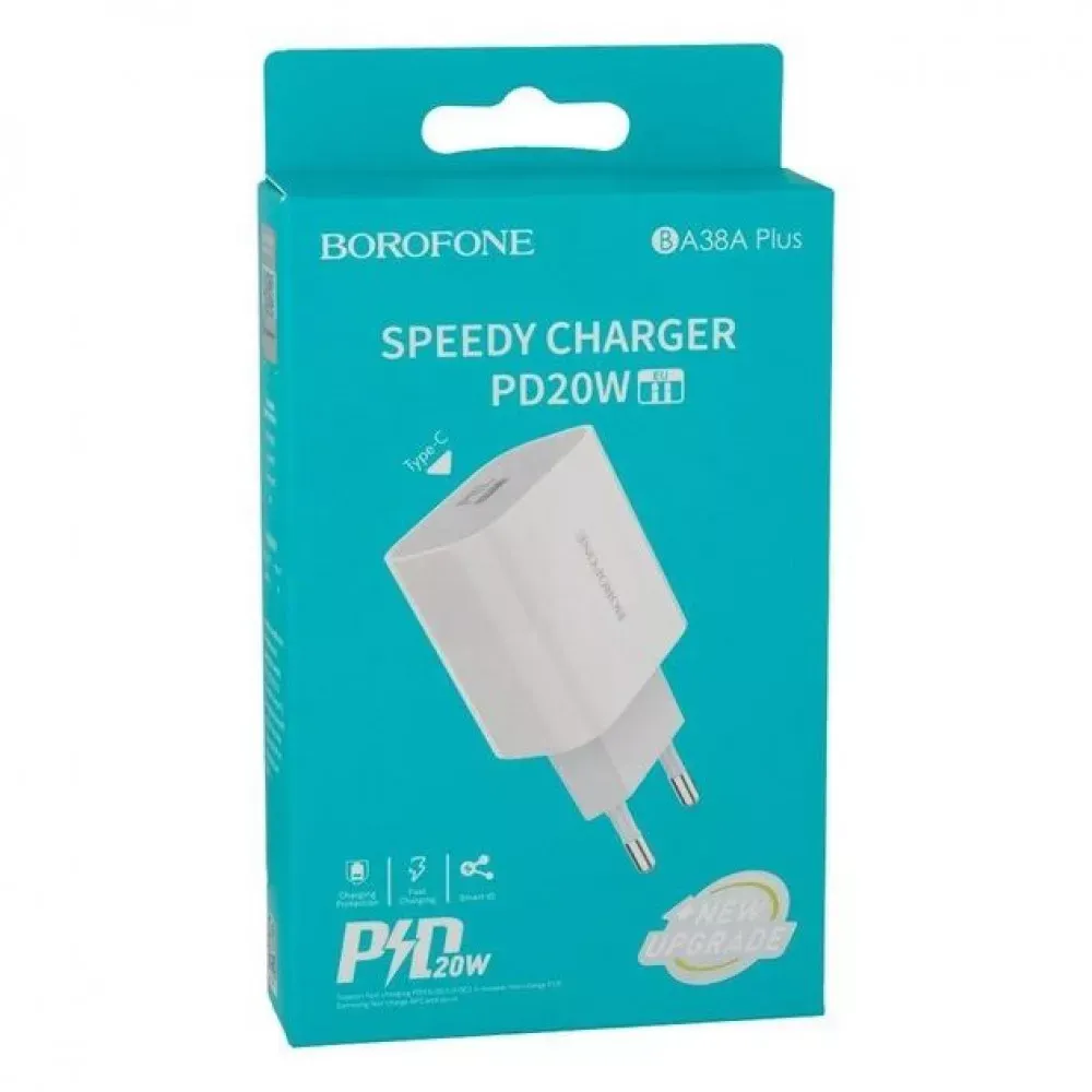 Home Charger 20W PD3.0 Borofone BA38A Plus — White - фото 3
